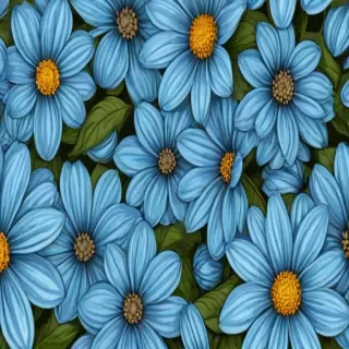blue flowers clipart