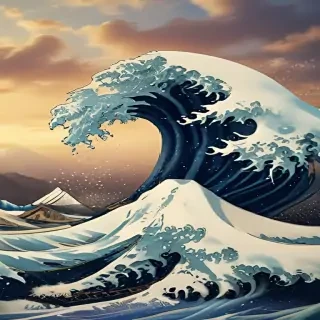 great wave wallpaper