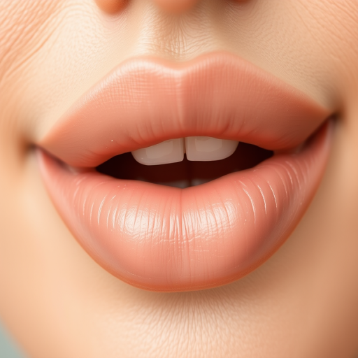 Elegant nude lips feature a satin texture, enhancing natural beauty with soft beige tones and subtle pink undertones, ideal for a timeless and versatile look