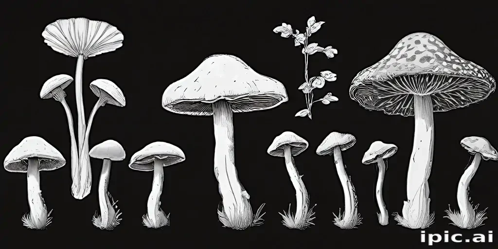 mushroom clip art black and white