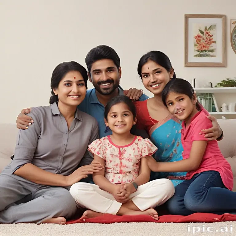 happy indian family