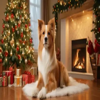 wallpaper christmas dog