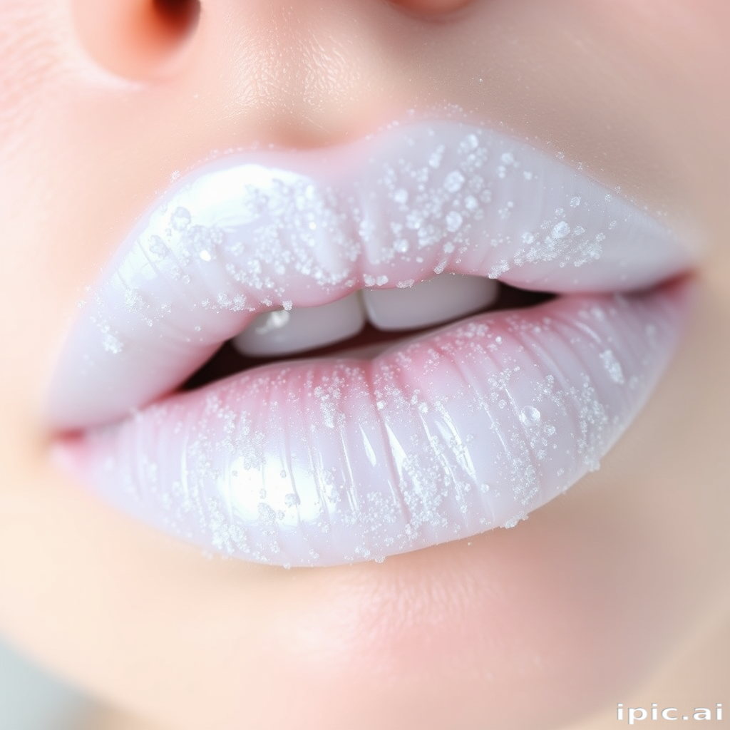 Frosted white lips titled "Arctic Frost" feature a pearlescent sheen and cool undertones, evoking a winter wonderland vibe for snow-themed events and icy looks