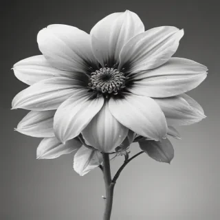 flower clip art black and white