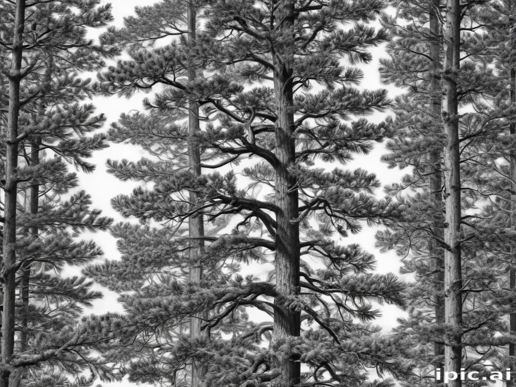 black and white pine tree clip art