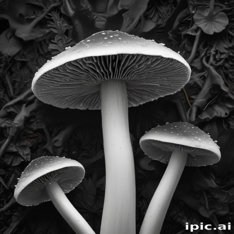 mushroom black and white