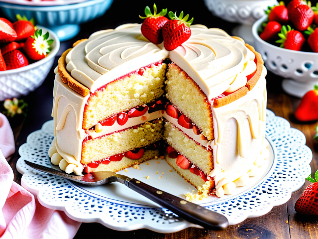 how to make a strawberry filling cake