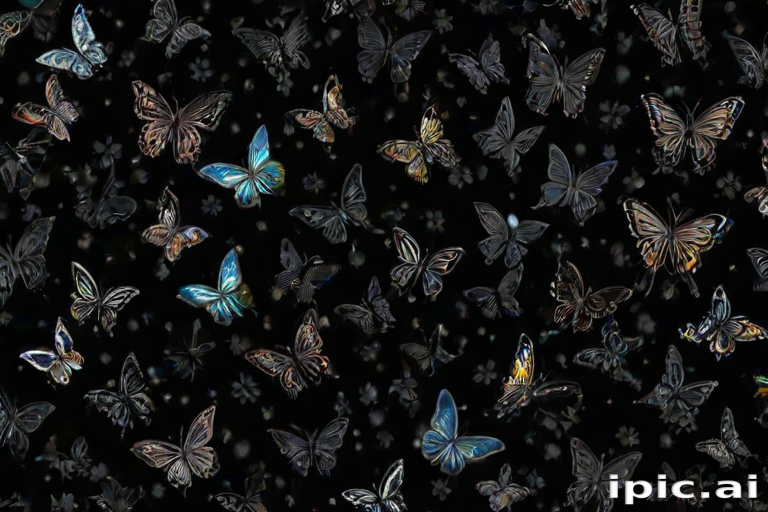 black wallpaper butterfly