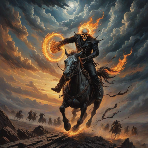 ghost rider in the sky, trying to catch the devil's herd, across the endless sky,