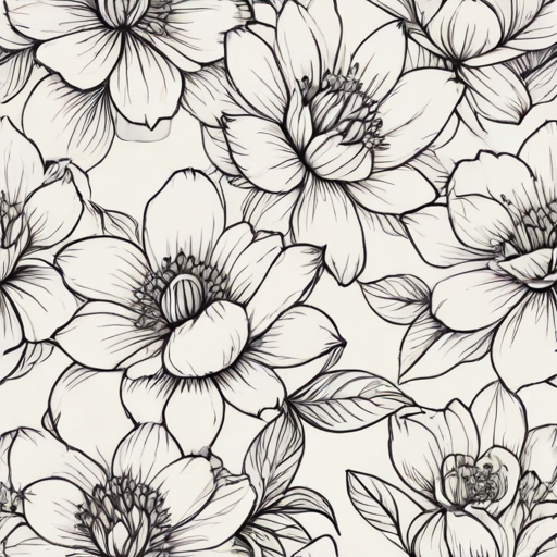 flower line work
