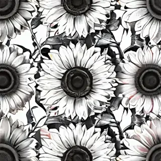 clip art sunflower black and white