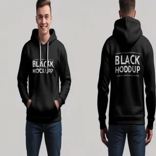 black hoodie mockup