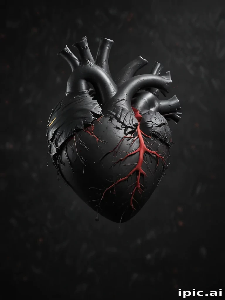 broken heart black background