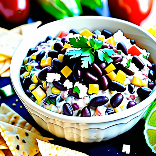 black bean corn feta dip