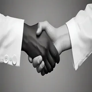 handshake black and white
