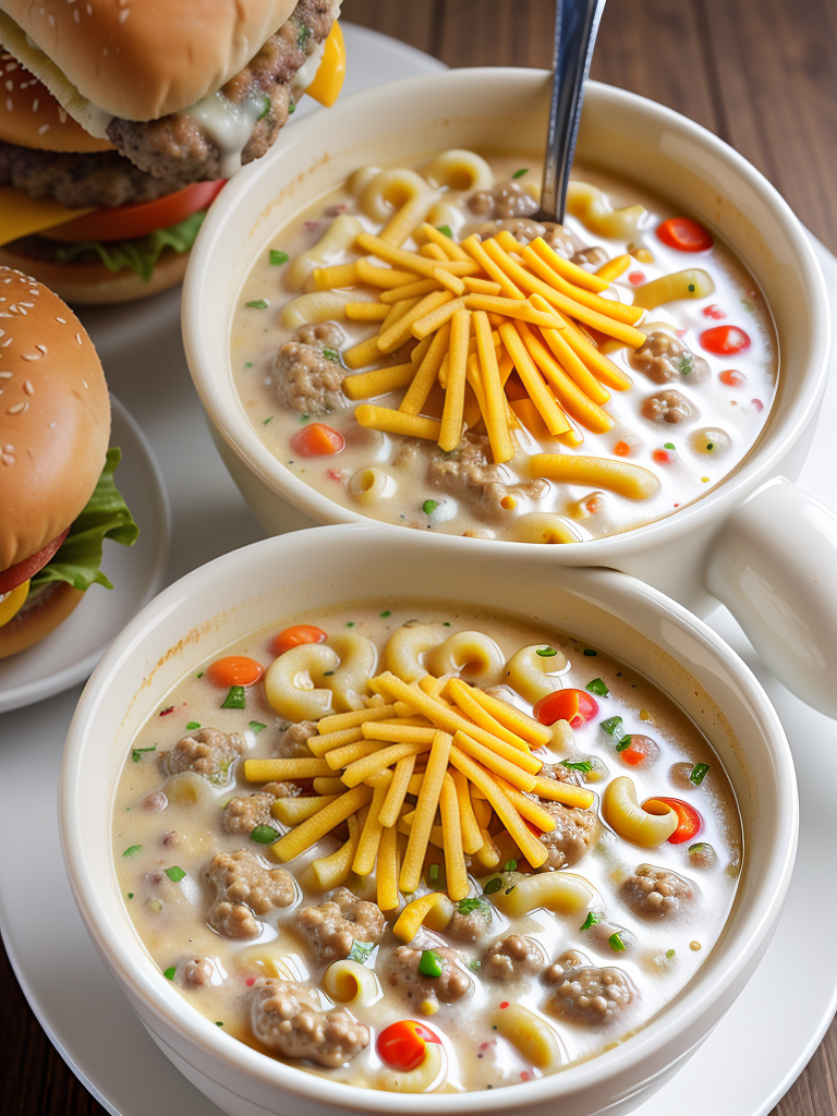 cheeseburger soup with elbow macaroni