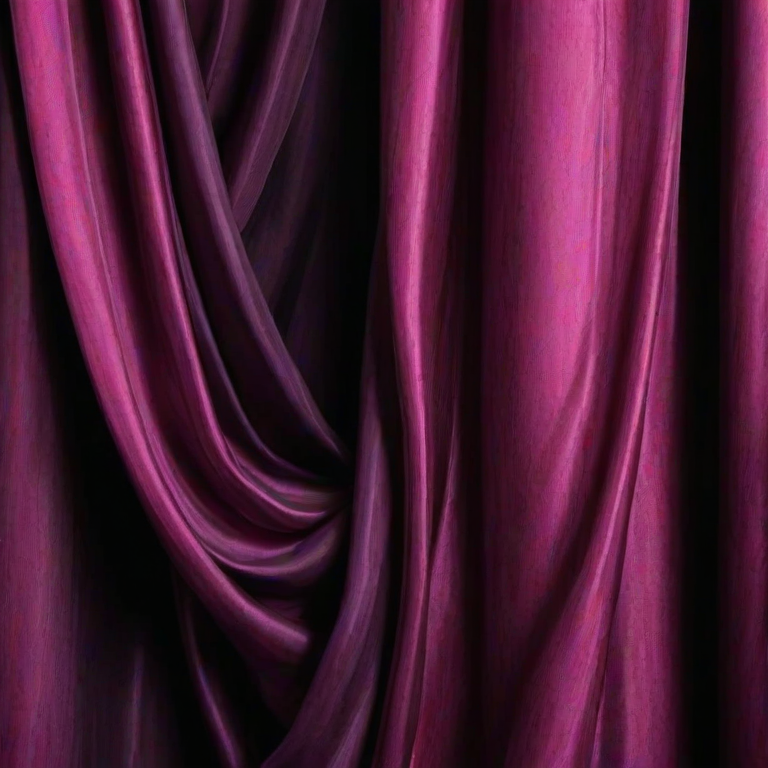 create an image of silky curtains in shades of deep pink and purple with a smooth, flowing texture against a dark background