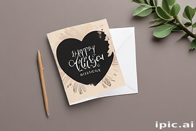 Beautifully Designed Greeting Card with Heart and Handwritten Message ...