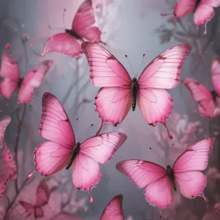 pink butterflies aesthetic