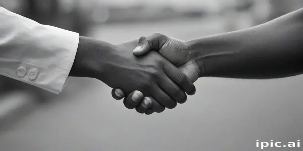 handshake black and white