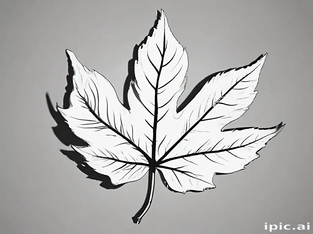 leaf clip art black and white