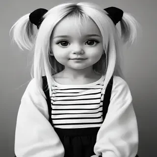 black and white cute