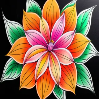 flower drawings with color