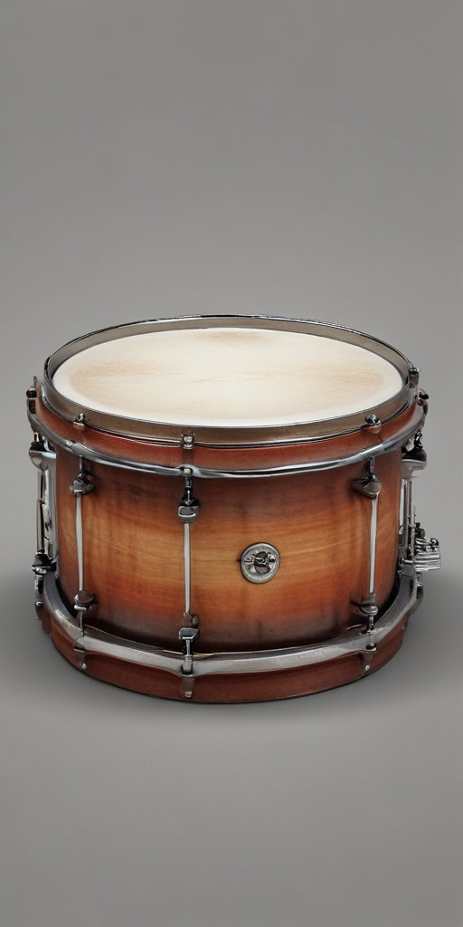 Classic Wooden Snare Drum with Polished Finish and Natural Head Design