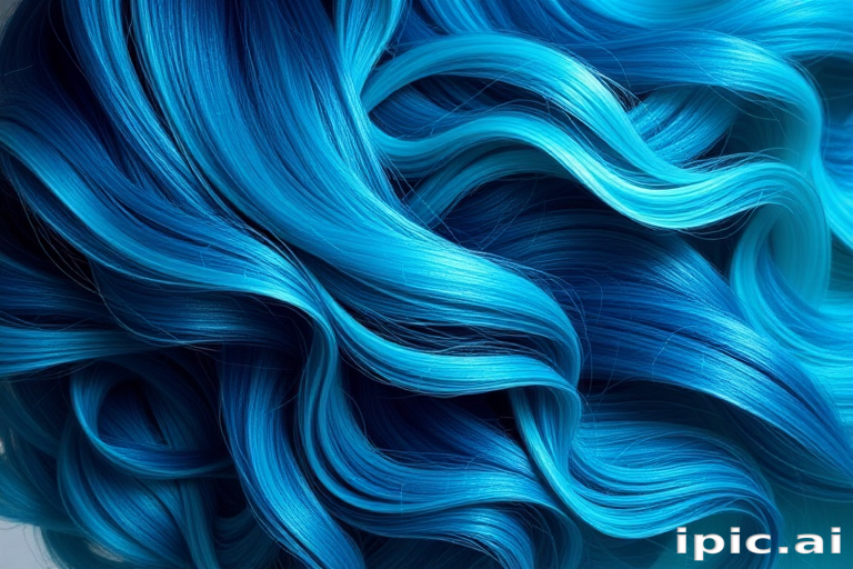 Elegant Ombre Mermaid Waves showcasing a stunning transition from deep navy blue roots to shimmering aquamarine tips with subtle silver accents throughout the flowing wavy texture