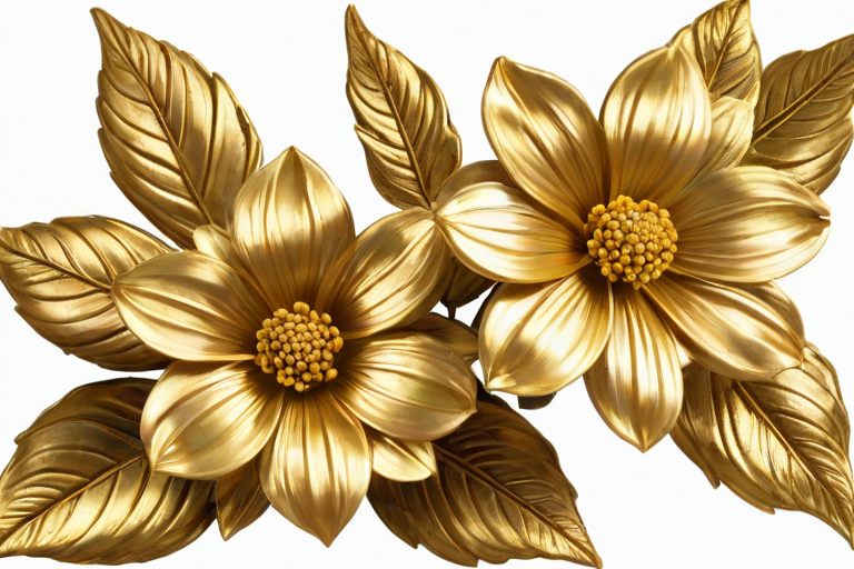 gold flowers png