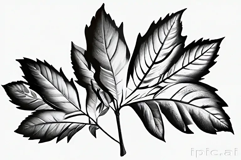 leaf clip art black and white