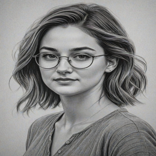 Resplendent Shailene Woodley, pencil sketch, portrait of Charming woman 1931s in glasses, hair style beatnik, outline, clear lines, fine lines, 8k