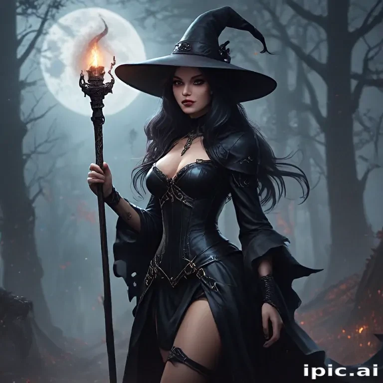 beautiful dark witch fantasy art