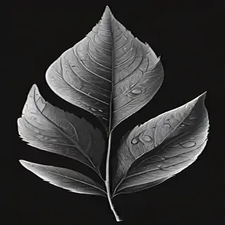 leaf clip art black and white
