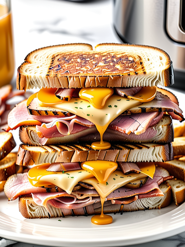 air fryer grilled ham and cheese