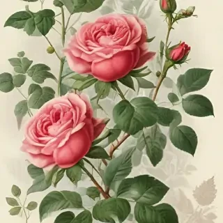 vintage rose illustration