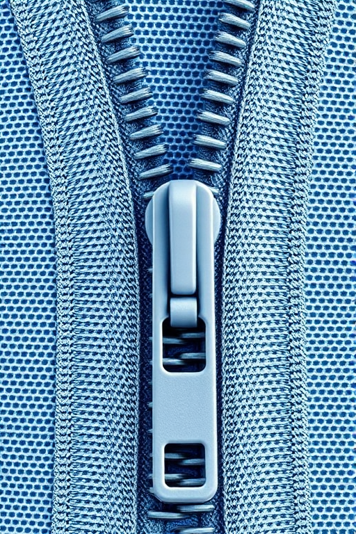 Create a high-resolution vector graphic of a zipper with a clear view of the teeth and pull tab, using a DSLR camera with a 50mm lens, aperture set to f/2.8, ISO 100, and natural lighting to enhance details and contrast.