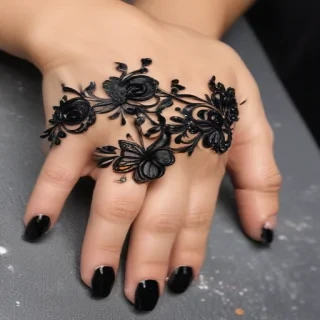 black with glitter