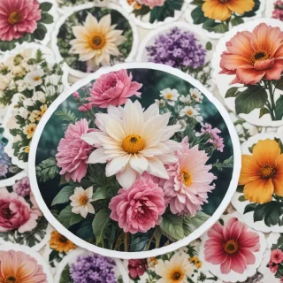 aesthetic flower stickers