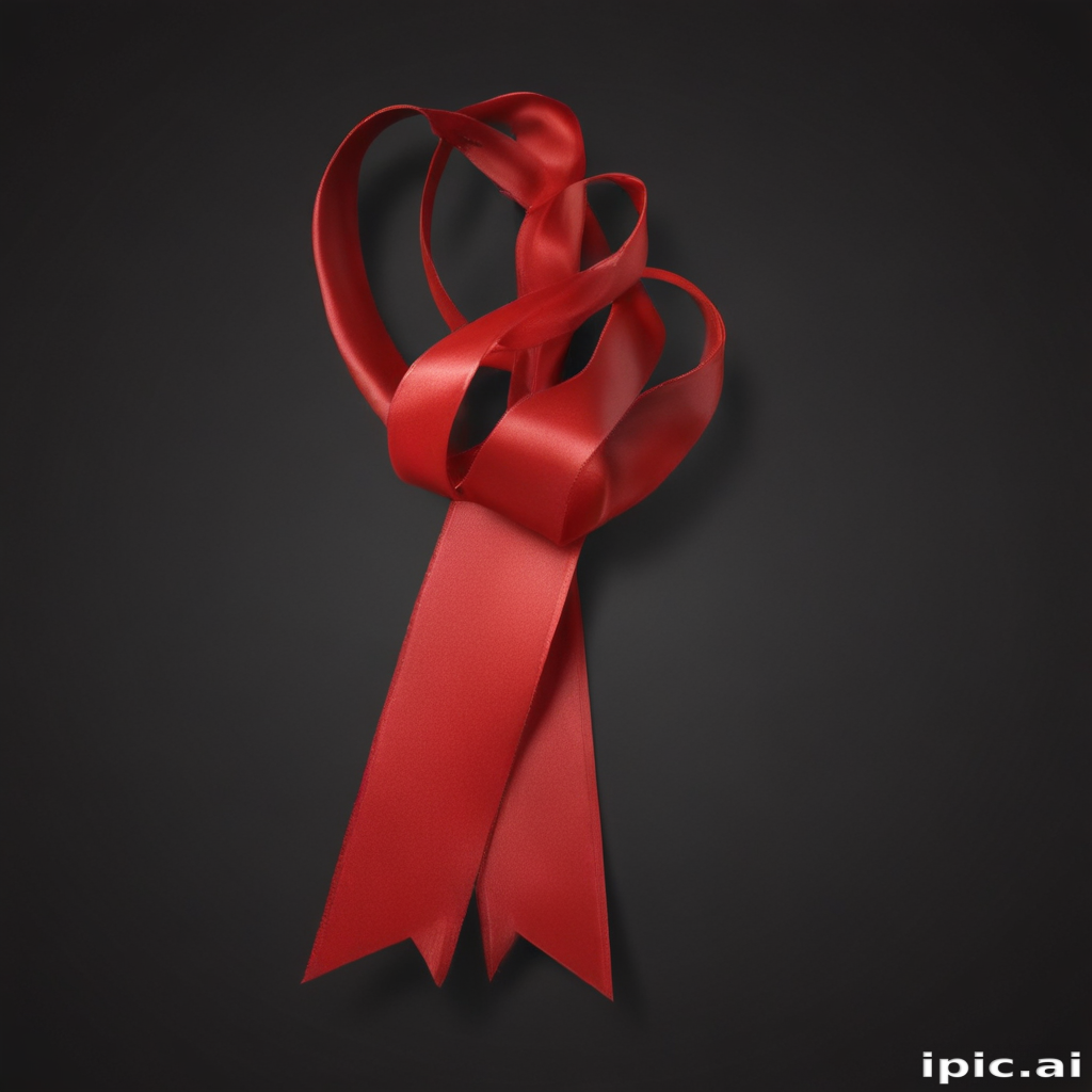 Elegant Red Ribbon Tied Beautifully Against a Dark Background ...