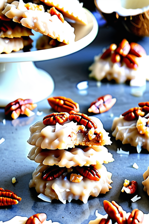 no bake coconut pecan praline cookies
