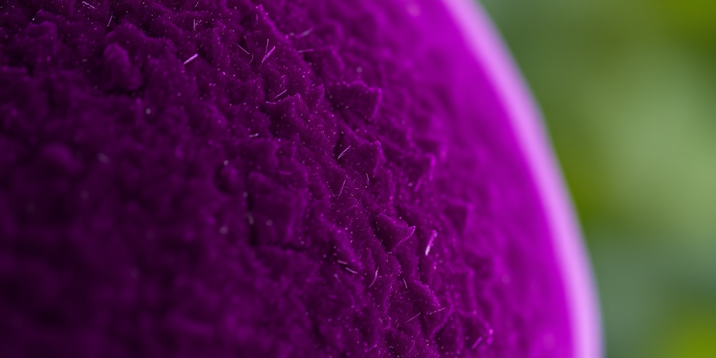 high-resolution close-up of textured purple velvet fabric, 50mm lens, aperture f/2.8, ISO 100, natural lighting, macro photography