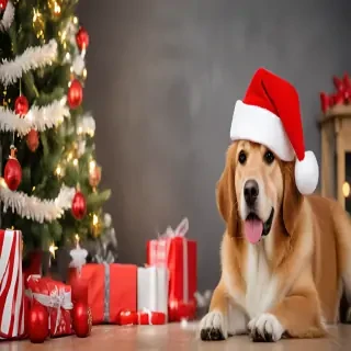 dog christmas background