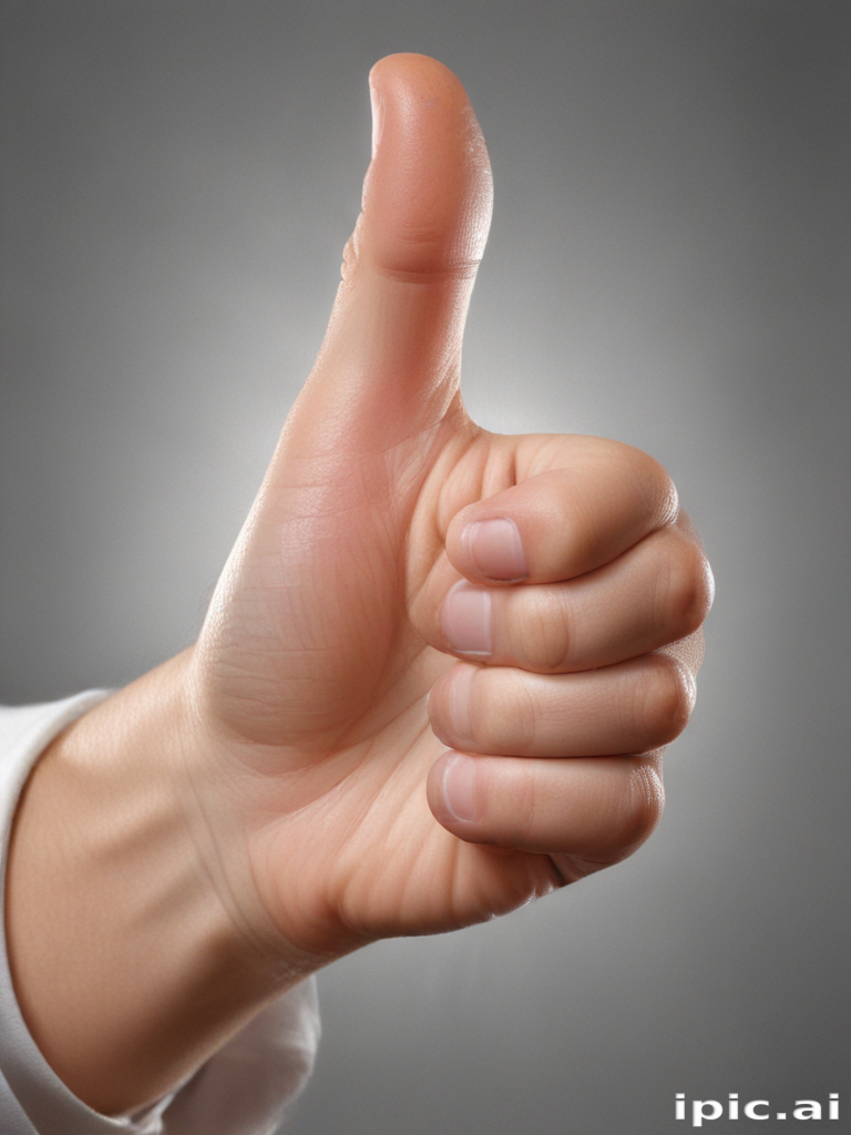Hand Giving a Thumbs Up Gesture Signifying Approval and Positivity