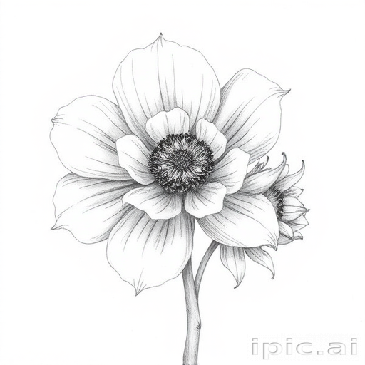flower drawings pencil