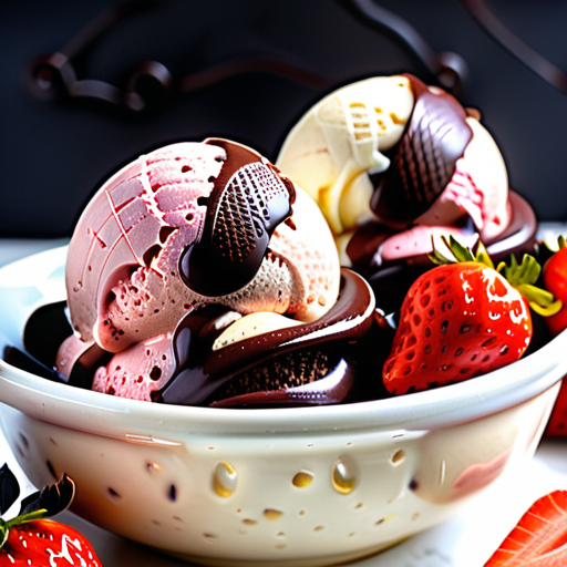 chocolate vanilla and strawberry ice cream