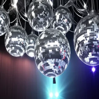 transparent disco balls