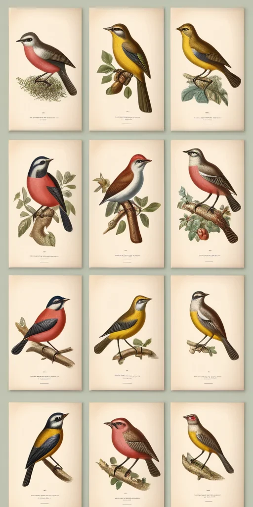 vintage bird illustrations