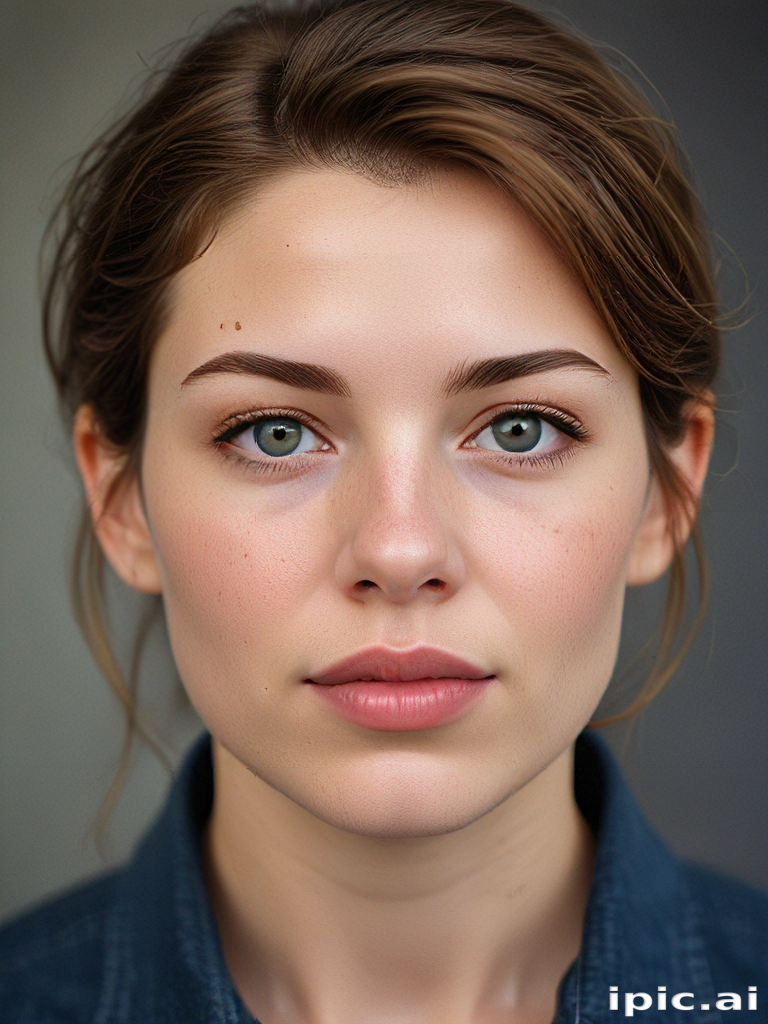 Captivating Portrait of a Young Woman with Striking Blue Eyes and ...