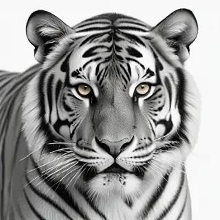 tiger clipart black and white